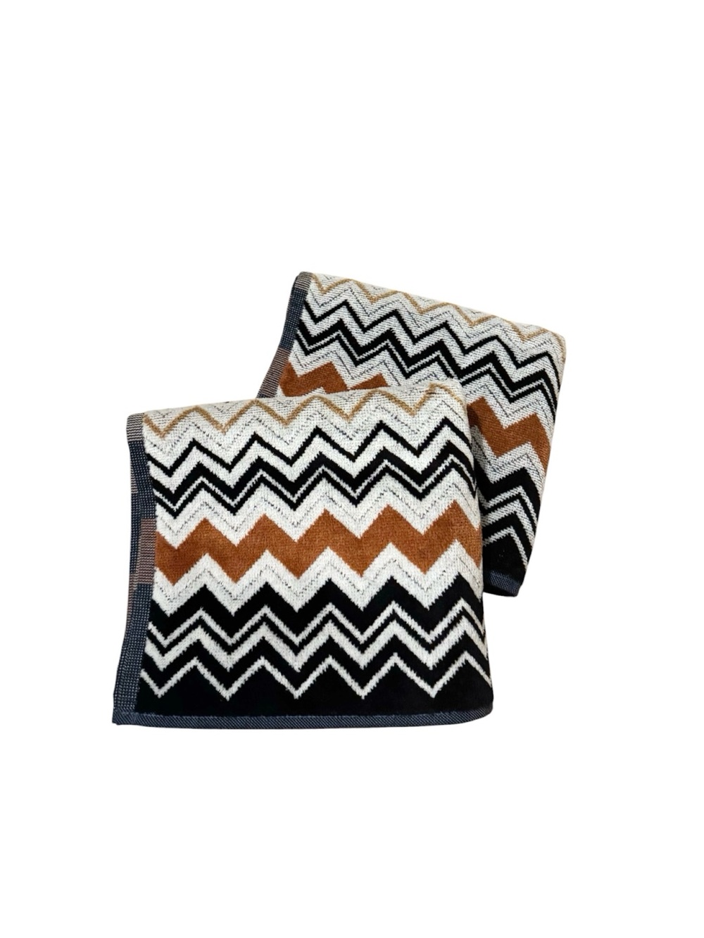 Missoni Home Bernard 160 Black Multicolor Zig Zag Hand Towel‎ Set of 2